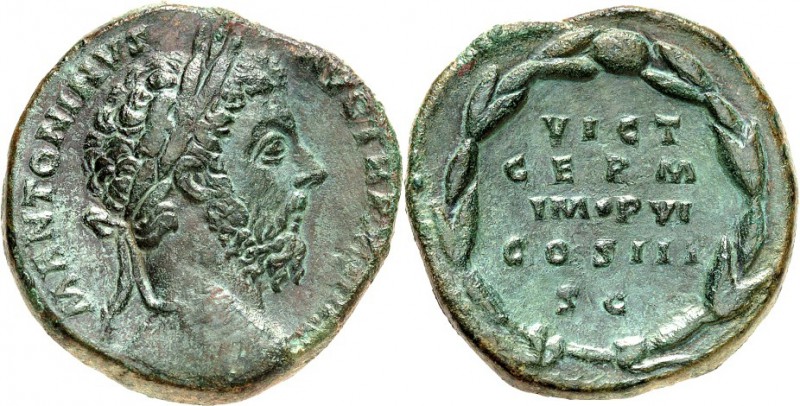 RÖMISCHES KAISERREICH. 
MARCUS AURELIUS, Augustus 161-180. AE-Sesterz (173) 22,...