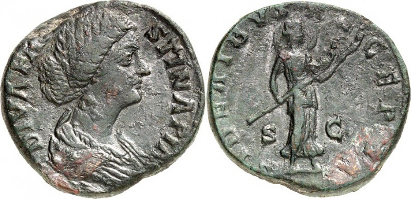RÖMISCHES KAISERREICH. 
Diva Faustina iunior z.Z. Marcus Aurelius 176-180. AE-S...