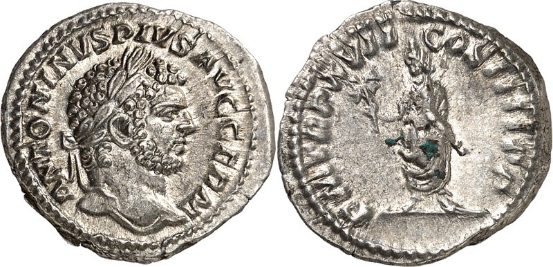 RÖMISCHES KAISERREICH. 
CARACALLA, Augustus 198-217. Denar (214) 3,61g. Kopf m....