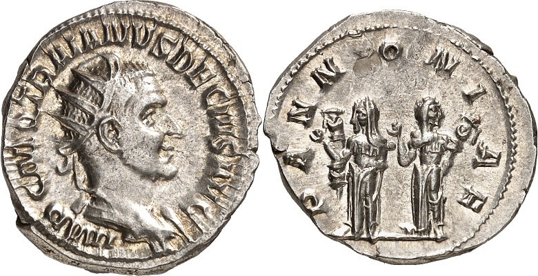 RÖMISCHES KAISERREICH. 
TRAIANUS DECIUS 249-251. Antoninian 4,07g. Drapierte Pa...