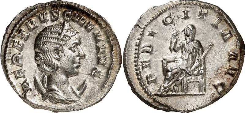 RÖMISCHES KAISERREICH. 
Herennia Etruscilla, Gemahlin des Traianus Decius 249-2...