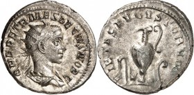 RÖMISCHES KAISERREICH. 
Herennius Etruscus Caesar 250-251. Antoninian 4,97g. Büste mit Paludamentum und Strahlenkrone n.r. Q HER ETR MES DECIVS NOB C...