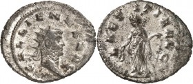RÖMISCHES KAISERREICH. 
GALLIENUS allein 260-268. Bi-Antoninian (267/268) 3,50g, Rom. Kopf m. Strkr. n.r. GALLIENVS AVG / LAETITIA AVG Laetitia steht...