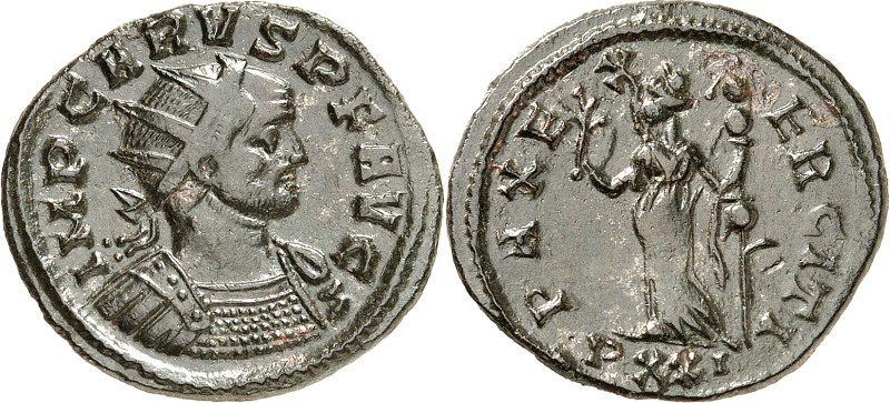 RÖMISCHES KAISERREICH. 
CARUS 282-283. AE-Antoninian 3,67g, Ticinum, 1. Offizin...
