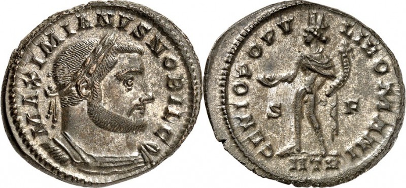 RÖMISCHES KAISERREICH. 
Maximianus II. Galerius Caesar 293-305. Bi-Follis 26/29...