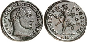 RÖMISCHES KAISERREICH. 
Maximinus II. Daia, Caesar 305-309. AE-Follis 23/24mm (309) 8,58g, Antiochia, 7. Off. Kopf m. Lkr. n.r. GAL VAL MAXIMINVS NOB...