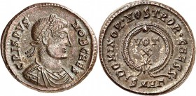 RÖMISCHES KAISERREICH. 
Crispus Caesar 317-326. AE-Follis 18/19mm (324) 3,14g, Heraclea, 3.&nbsp;Off. Paludamentbüste m. Lkr. n.r. CRISPVS&nbsp;- NOB...