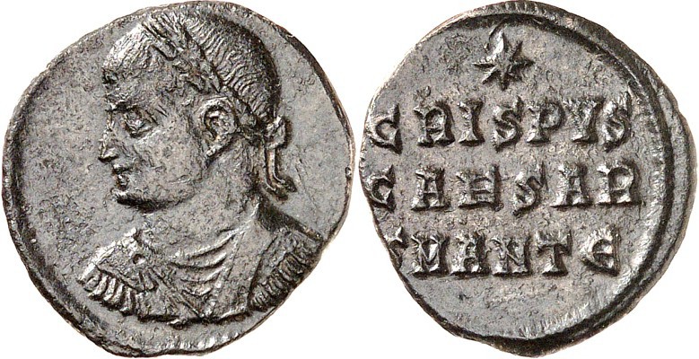 RÖMISCHES KAISERREICH. 
Crispus Caesar 317-326. AE-Festdenar 17mm (324) 1,85g, ...