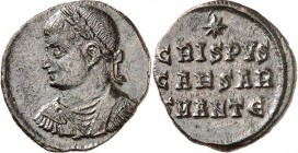RÖMISCHES KAISERREICH. 
Crispus Caesar 317-326. AE-Festdenar 17mm (324) 1,85g, Antiochia, 5. Off. Paludamentbüste m. Lkr. n.l. / * - CRISPVS - CAESAR...