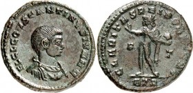 RÖMISCHES KAISERREICH. 
Constantinus II. Caesar 317-337. AE-Follis 19mm (317/318) 3,60g, Trier, 2.&nbsp;Off. Paludamentbüste n.r. FL CL CONSTANTINVS ...