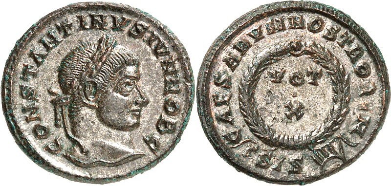 RÖMISCHES KAISERREICH. 
Constantinus II. Caesar 317-337. AE-Follis 18mm (321/32...