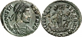 RÖMISCHES KAISERREICH. 
CONSTANS Augustus 337-350. AE-Halbmaiorina 17/19mm (348/350) 2,32g, Siscia, 4.&nbsp;Off. Paludamentbüste m. Perlendiadem n.r....