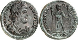 RÖMISCHES KAISERREICH. 
IULIANUS II. Augustus 360/361-363. AE-Doppelmaiorina 27mm 7,85g Thessalonica, 4. Off. Paludamentbüste m. Lorbeer-Rosettendiad...