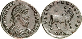 RÖMISCHES KAISERREICH. 
IULIANUS II. Augustus 360/361-363. AE-Doppelmaiorina 26/27mm (362/363) 8,58g, Nicomedia. Paludamentbüste m. Perlendiadem n.r....