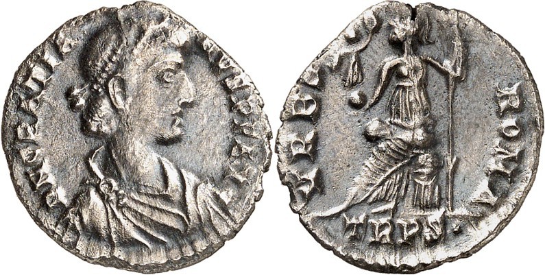 RÖMISCHES KAISERREICH. 
GRATIANUS 367-383. Siliqua (367/375) 1,89g, Trier. Büst...