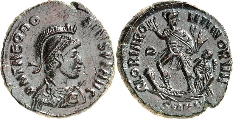 RÖMISCHES KAISERREICH. 
THEODOSIUS I. 379-395. AE-Maiorina 24/26mm (383) 5,91g,...
