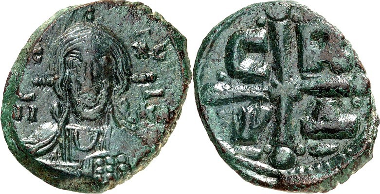 BYZANZ. 
ROMANOS IV. Diogenes mit seiner Familie 1067-1071. AE-Follis 23/21mm 7...