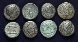 GRIECHEN. 
MAKEDONIEN. 60 Kleinbronzen 14-21mm: Zeit der Könige Alexander III. bis Philipp V. . 

meist grüne Patina s-ss