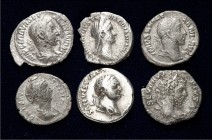 RÖMISCHES KAISERREICH. 
Allgemein: Silbermünzen: Denare. 65 verschiedene Denare: Römische Kaiserzeit 1. - 3. Jahrh. (60), sowie 5 Denare Römische Rep...