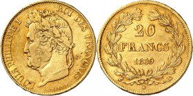 FRANKREICH. 
Louis Philippe I. 1830-1848. 20 Francs 1839A Belorbeerter Kopf n. l. / Wert. Schlumb. 218, Gad. 1031. . 

ss