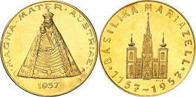 ÖSTERREICH. 
Medaillen. Mariazell. Medaille ("Freiheitstaler") 1957 (v. Wild) a. d. 800-Jahrfeier 1957. Gnadenbild auf Wolke / Fassade d. Basilika v....
