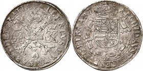 BELGIEN. 
BRABANT. 
Albert und Isabella 1598-1621. Patagon o.J. Antwerpen. Astkreuz, in den Winkeln oben Krone, unten Vlies, seitlich gekr. Monogram...