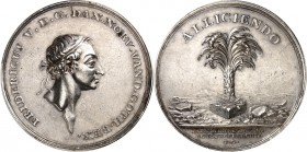 DÄNEMARK. 
KÖNIGREICH. 
Frederik V. 1746-1766. Medaille o.J. (sign. P.L. Gianelli), Prämie der Kunstakademie. Kopf n.r. / Palme. Ag-48,5mm 64,5g. G....