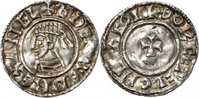 GROSSBRITANNIEN. 
ENGLAND. 
Aethelred II. 978-1016. Penny (last small cross type) (1009/17) 1,40g, Lincoln, Mm. Thorketille. + EDELRAED REX ANGL (AE...