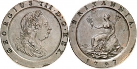GROSSBRITANNIEN. 
ENGLAND. 
George III. 1760-1820. Cu-Twopence ("Cartwheel") 1797. Spink 3776. . 

l.Rf., ss+