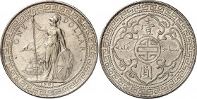 GROSSBRITANNIEN. 
ENGLAND. 
Victoria 1837-1901. Trade Dollar 1901 Bombay. Stehende Britannia vor Segelschiff / Chinesische und arabische Schriftzeic...