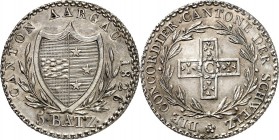 SCHWEIZ. 
AARGAU. 
5&nbsp;Konkordatsbatzen 1826. D-T. 196, HMZ. 31. . 

vz