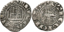 SPANIEN. 
KASTILIEN & LEON. 
Fernando IV. 1295-1312. "Bi"(AE)-Pepion 0,75g, Toledo. Kastell mit 3 Türmen; unten T. + F REX CASTELL[I] / + ET LEGIONI...