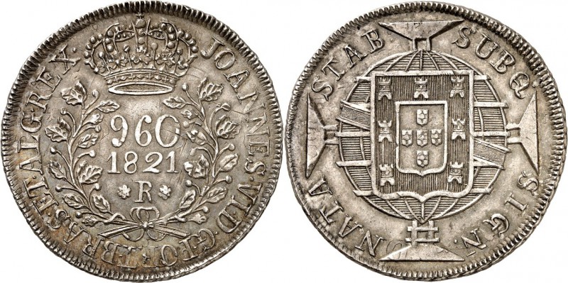 BRASILIEN. 
Portugiesisch. 
Joao VI. 1818-1822. 960 Reis 1821 Rio de Janeiro. ...