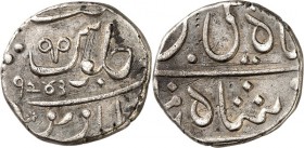 INDIEN. 
Marathas von Sakara. 
Poona 1760-1822 AD. Rupie 1243 Fasili Ära = 1834 Mzz. "Schere". Mitch. 3379. . 

ss
