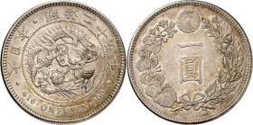 JAPAN. 
Mutsuhito (Meiji) 1867-1913. 1&nbsp;Yen ("25"=&nbsp;1892). KM&nbsp; 28.a5. . 

vz-St1812341