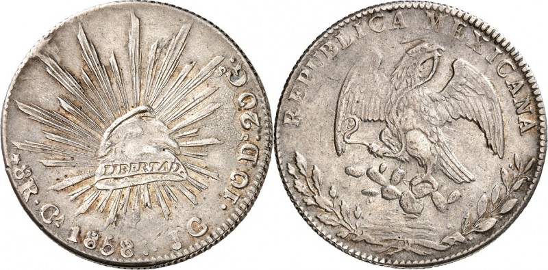 MEXIKO. 
Republik 1821-1864. 8&nbsp;Reales 1858 JC Chihuahua. KM&nbsp; 377.2. ....