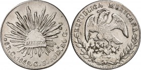 MEXIKO. 
Republik 1821-1864. 8&nbsp;Reales 1869 CE Cullacan. KM&nbsp; 377.3. . 

ss-vz