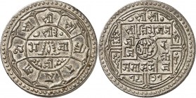 NEPAL. 
SHAH DYNASTIE 1768-2006. 
Tribhuvana Vir Vikram Shah, 1.&nbsp;Reg. 1911-1950 (1968-2007&nbsp;VS). 4 Mohars "1971"(1914). KM&nbsp; 696. . 
...