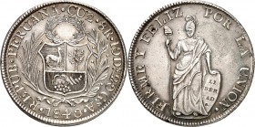 PERU. 
Republik seit 1822. 8 Reales 1840 A., Cuzco. KM&nbsp; 142.9. . 

R vz