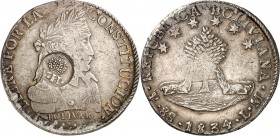 PHILIPPINEN. 
unter Spanien bis 1898. Gegenstempel "Krone über Y II" (1835/1837) auf BOLIVIEN, 8 Soles 1834 (KM 97). KM&nbsp; 100. . 

. ss,Ggstpl....
