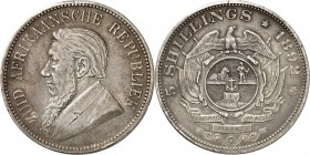 SÜDAFRIKA. 
5 Shillings 1892 Präsident Krüger. Brustbild n. l. /Wappen, einfache Deichsel. KM&nbsp; 8.1. . 

l.Rf.,ss
