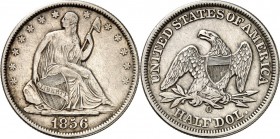 USA. 
KURSMÜNZEN. 
USA seit 1776. Half Dollar 1856 O Seated liberty. KM&nbsp; A 68. . 

ss
