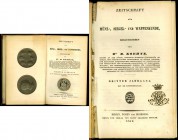 ZEITSCHRIFTEN und PERIODICA. 
ZEITSCHRIFT für MÜNZ-, SIEGEL- und WAPPENKUNDE. 4. Jahrgang 1844 mit 398 S. vielen Textabb. 14 Kupfertafeln, 3. Jahrgan...