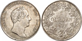 Baden. 
Leopold 1830-1852. Gulden 1837. AKS&nbsp; 92, J.&nbsp; 56. . 

ss+