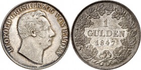 Baden. 
Leopold 1830-1852. Gulden 1847. AKS&nbsp; 95, J.&nbsp; 62. . 

vz