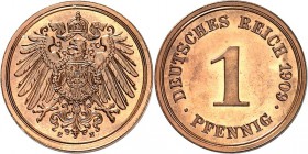 KAISERREICH-Kleinmünzen. 
1 Pfennig 1909E Cu. Neuer Adler. J.&nbsp; 10. . 

P.P.