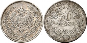 KAISERREICH-Kleinmünzen. 
50&nbsp;Pfennig 1898A Neuer Adler. J.&nbsp; 15. . 

ss-