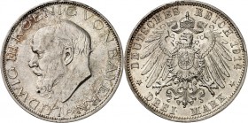 KAISERREICH. 
BAYERN, Königreich. 
3 Mark 1914 Ludwig III. J.&nbsp; 52. . 

vz