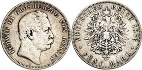 KAISERREICH. 
HESSEN, Großherzogtum. 
5&nbsp;Mark 1876 Ludwig III. J.&nbsp; 67. . 

s-ss1844523