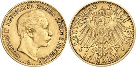 REICHSGOLD. 
PREUSSEN. 
10 Mark 1896 Wilhelm II. J.&nbsp; 251. . 

ss